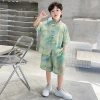 Summer Hanfu 2025 style Children's Casual Set for middle-aged and young kids, a two-piece Tang suit with a traditional Chinese style of "Yuan Shan Dai Pan Buckle" Specification image